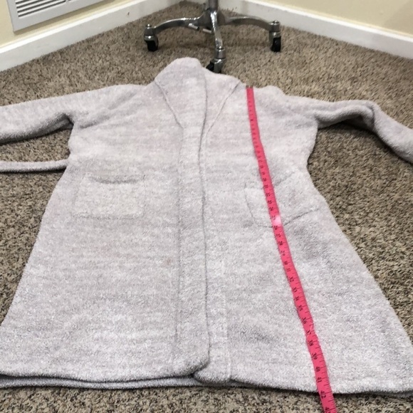 Barefoot Dreams Cozychic Knit Robe Size 1 Small Medium Gray Cream Marl Knit - Picture 10 of 13